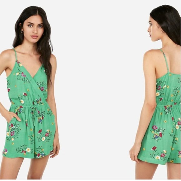 Express Green Floral Romper - Picture 7 of 7
